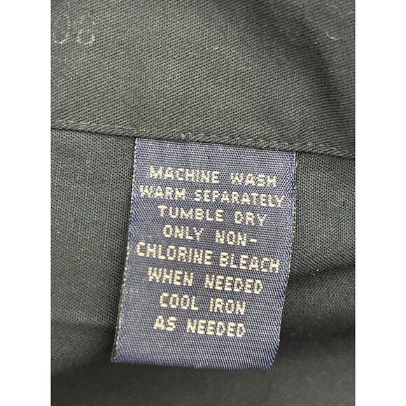 Dockers Men Black Micro-Fiber Blend Long Sleeve Button-Up Shirt Size L 16-16 1/2 - Picture 10 of 10